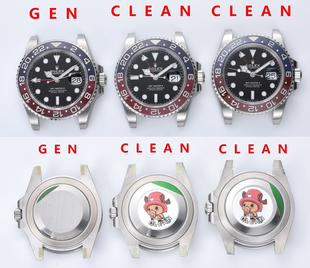 Factory C GMT-MasterPepsi bezel genuine and fake comparison evaluation Rolextop-tier watch appearance comparison chart