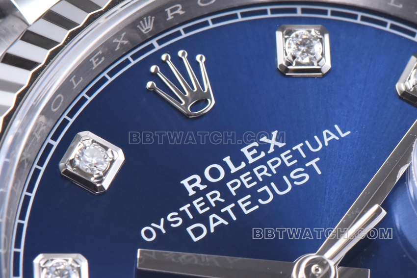 Factory C Rolex log top-tier 1:1high-quality replica36mmblue dial diamond hour markers m126234-0037front live photo