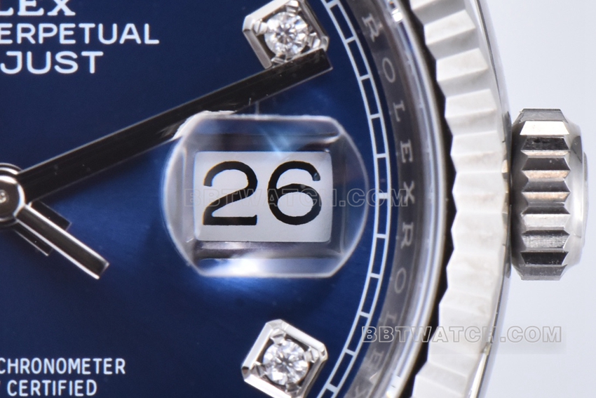 Factory C Rolex log top-tier 1:1high-quality replica36mmblue dial diamond hour markers m126234-0037front live photo