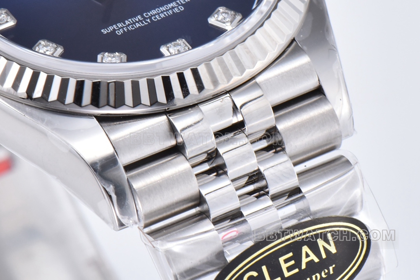 Factory C Rolex log top-tier 1:1high-quality replica36mmblue dial diamond hour markers m126234-0037front live photo