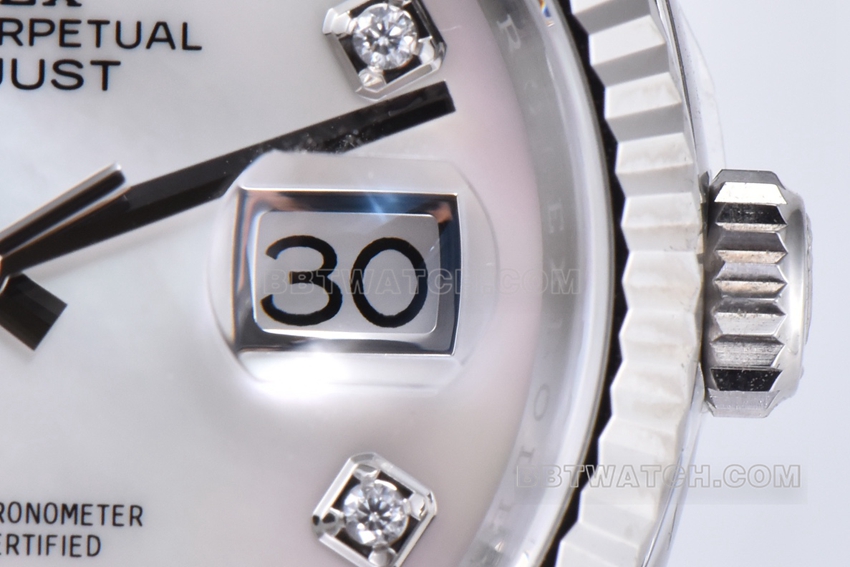 Factory C Rolex log top-tier 1:1super clone36mm mother-of-pearl diamond disc m126234-0019front live photo