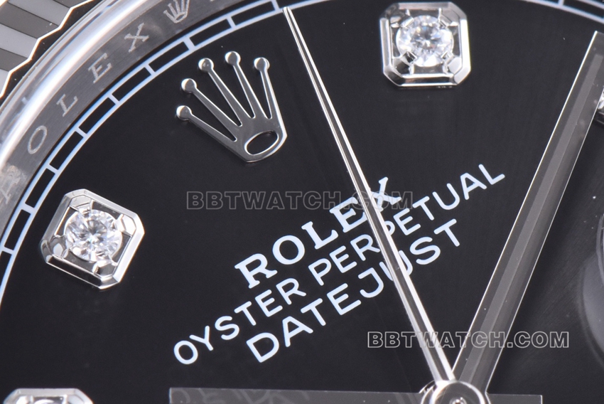C factory Rolex log top-tier replica36mm black diamond surface five grid link m126234-0027front live photo