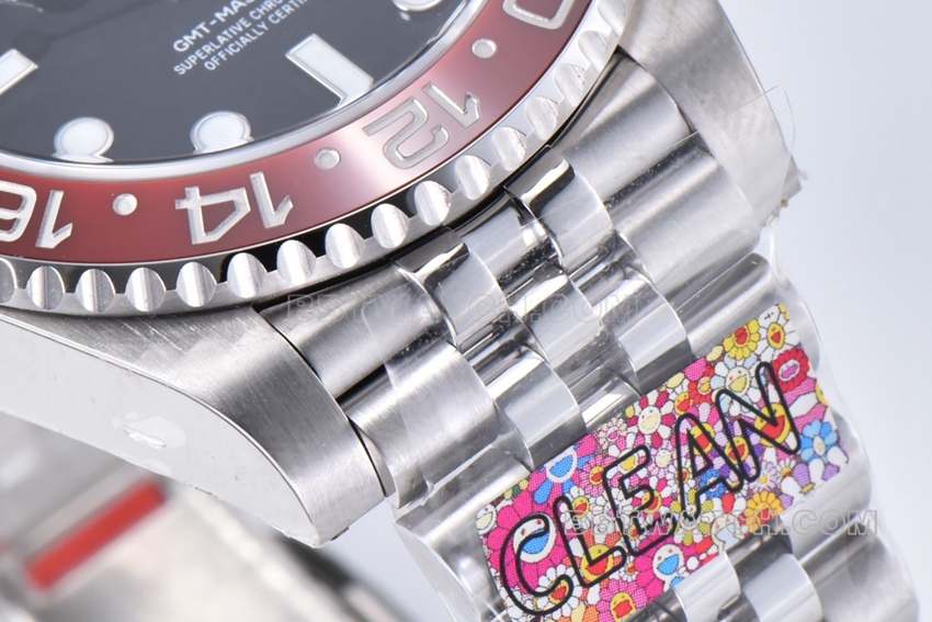 Factory C RolexGMT-Master1:1super clonePepsi bezel five grid chain m126710blro-0001front live photo
