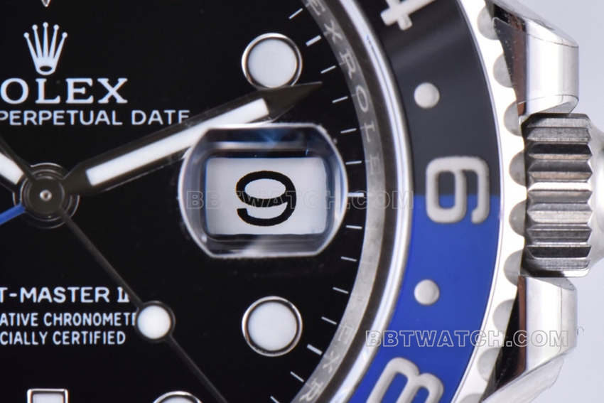 Factory C RolexGMT-Master1:1super cloneBatman bezelm126710blnr-0002front live photo