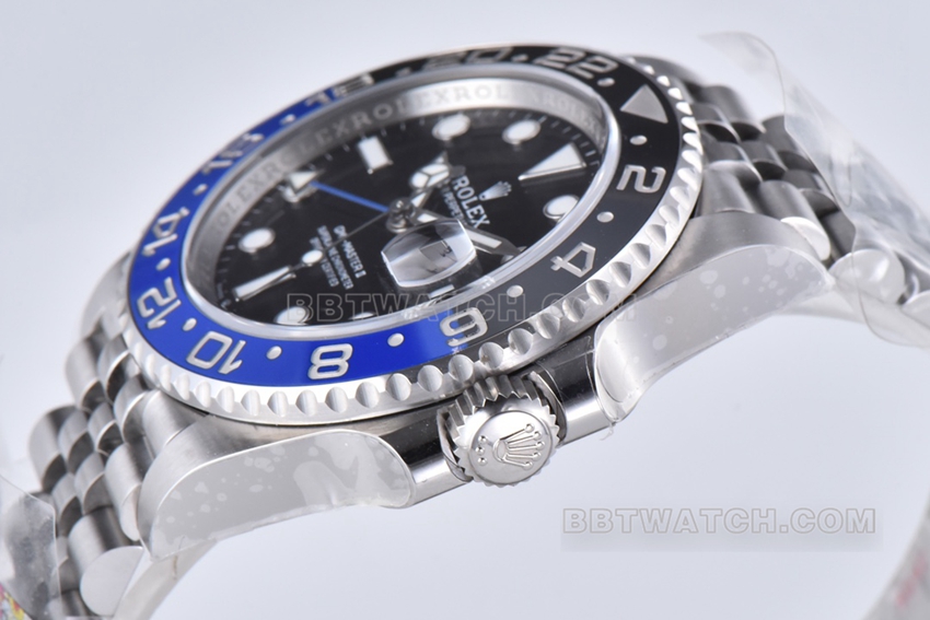 Factory C RolexGMT-Master1:1super cloneBatman bezelm126710blnr-0002side live photo