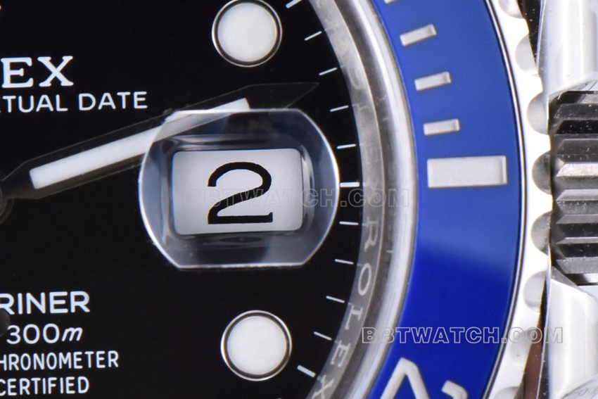 C Factory Rolex Submariner Super A black dial blue bezel steel strap model m126619lb-0003 front real shot photo