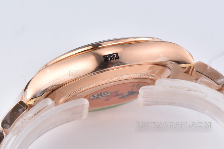 C Factory Rolex Daytonatop-tier replicarose gold chocolate plate steel bracelet model m116505-0011side live photo