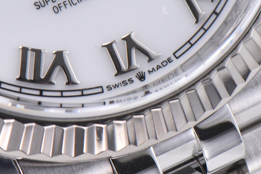 C factory Rolex log top-tier replica36mmwhite dial five grid link m126234-0025front live photo