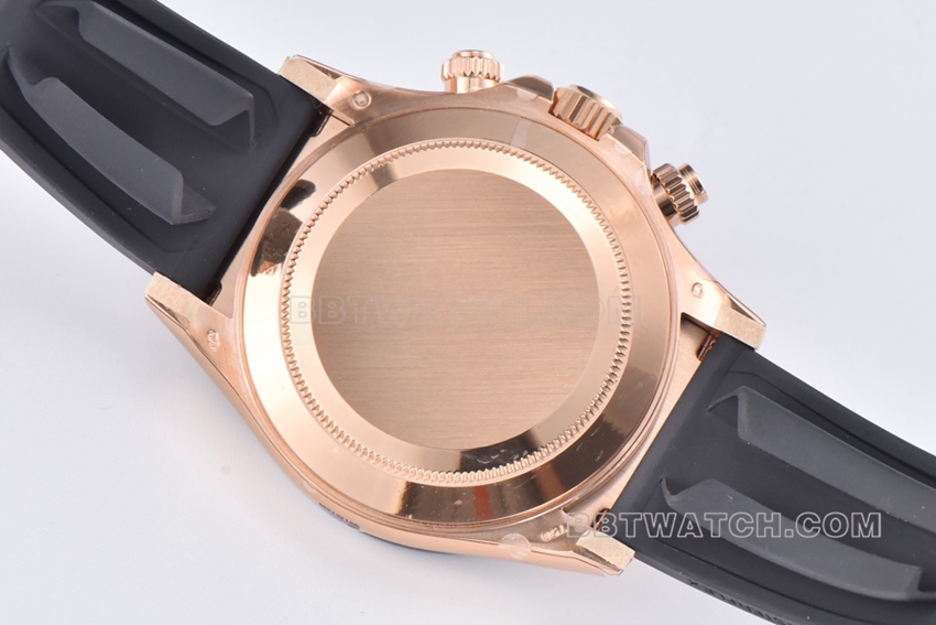 C factory RolexDaytona1:1super clonerose goldblack dialM116515ln-0017caseback live photo