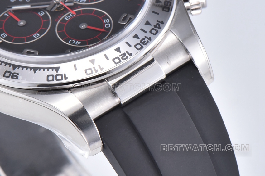 Factory C Rolex Daytona Red Devil rubber strap model 116519-0104 front live photo