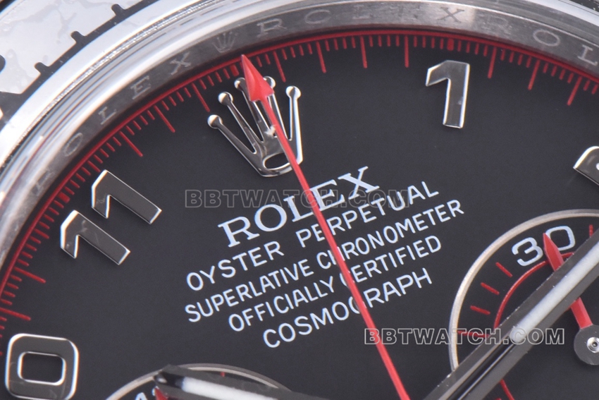 Factory C Rolex Daytona Red Devil rubber strap model 116519-0104 front live photo