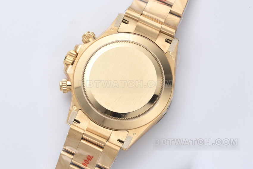 Factory C Rolex Daytona gold plate yellow goldsteel bracelet model m116508-0003 caseback live photo