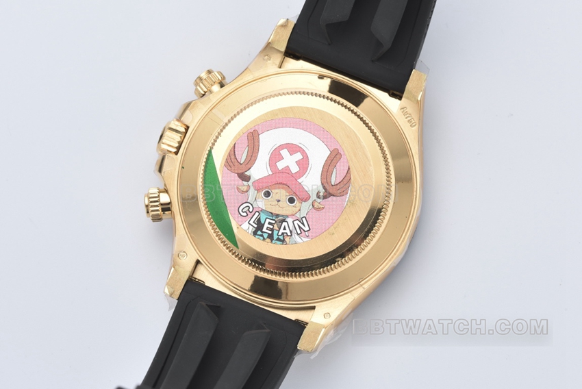 Factory C RolexDaytona1:1top-tier champagne tray yellow gold rubber m116518ln-0042caseback live photo