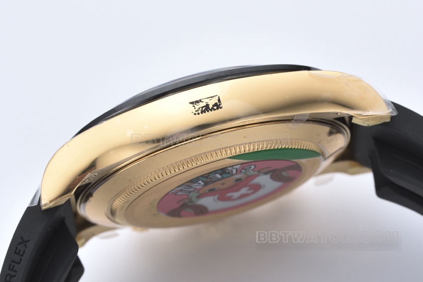 C factory RolexDaytona1:1top-tier champagne tray yellow gold rubber m116518ln-0042side live photo