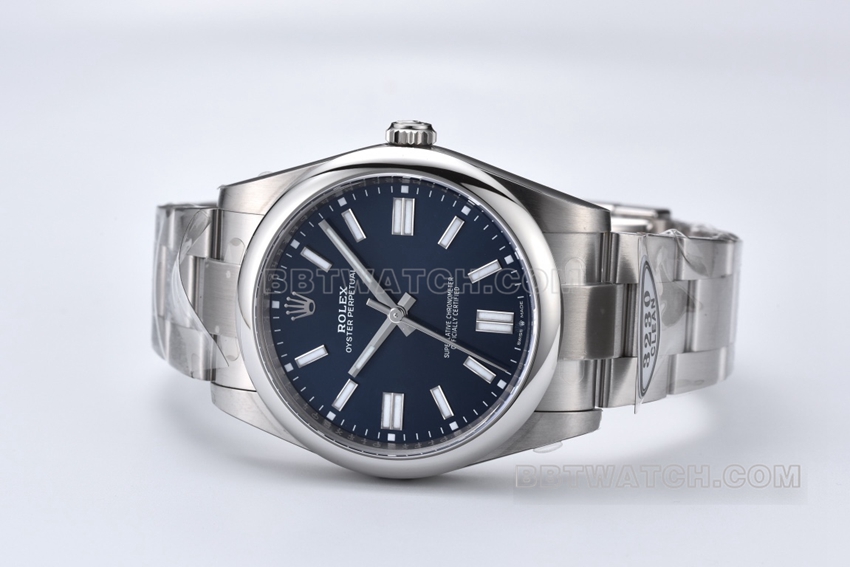 Factory C Rolex Oyster Perpetual 1:1top-tier replica41mmblue dialm124300-0003front live photo