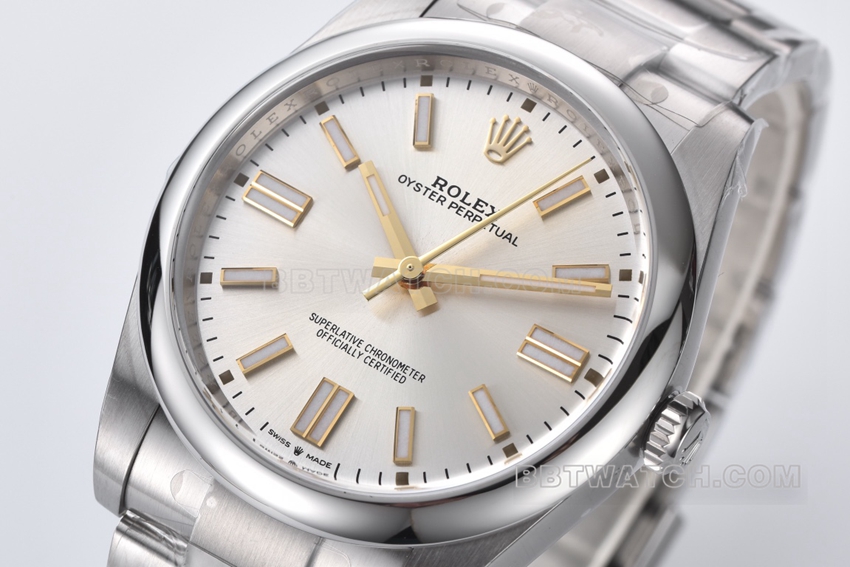 Factory C Rolex Oyster Perpetual top-tier 1:1high-quality replica41mmsilver dialm124300-0001front live photo