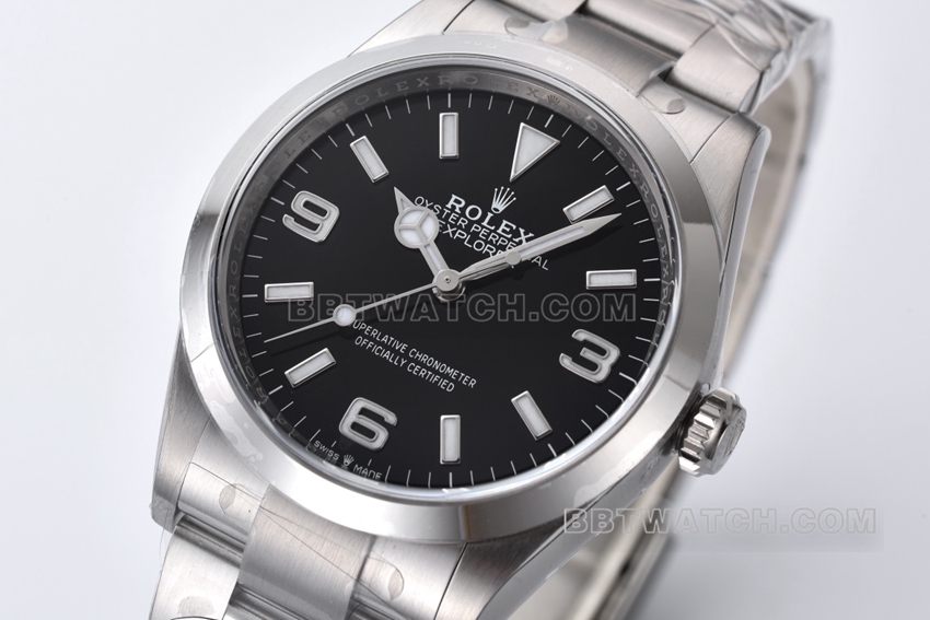 Factory C Rolex Explorer top-tier replica36mmblack dialm124270-0001front live photo