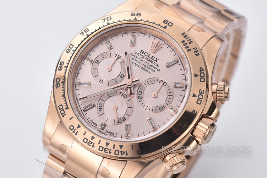 C factory RolexDaytona1:1super pink plate rose goldsteel bracelet model m116505-0017front live photo