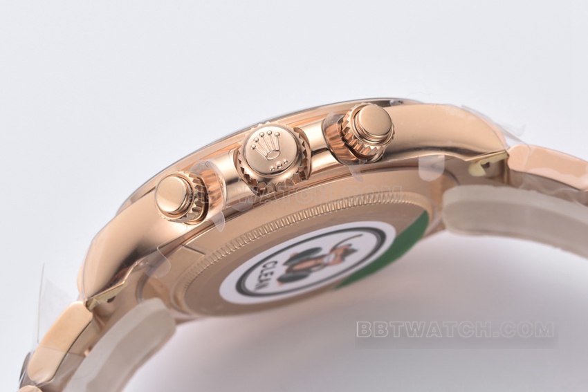 C Factory Rolex Daytona1:1super pink plate rose goldsteel bracelet model m116505-0017side live photo