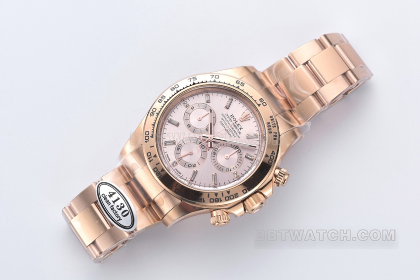 C factory RolexDaytona1:1super pink plate rose goldsteel bracelet model m116505-0017front live photo