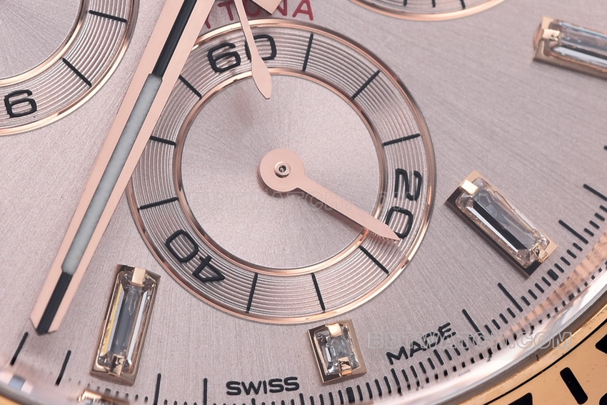 C factory RolexDaytona1:1super pink plate rose goldsteel bracelet model m116505-0017front live photo