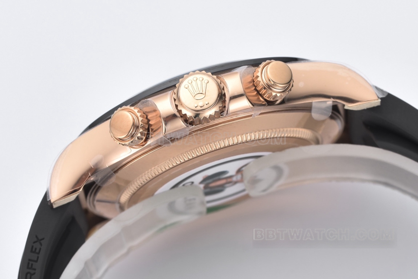 Factory C Rolex Daytona1:1super pink plate rubber model m116515ln-0061side live photo