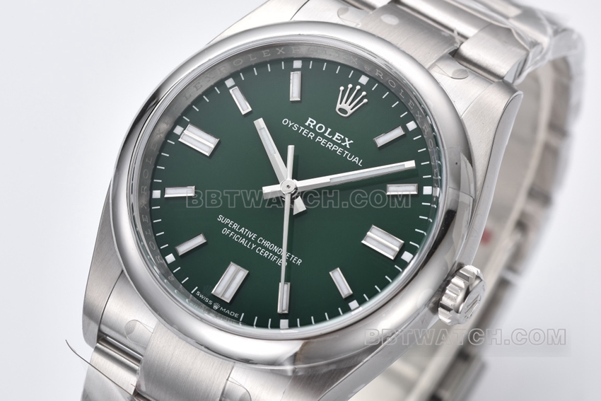 Factory C Rolex Oyster Perpetual 1:1super clone36mmgreen dialm126000-0005front live photo