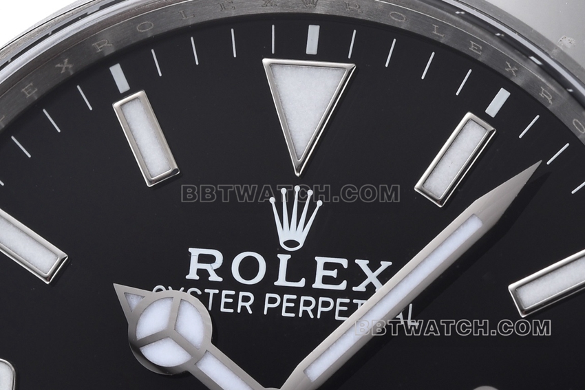 C factory Rolex explorer super cloneblack dialm214270-0003front live photo