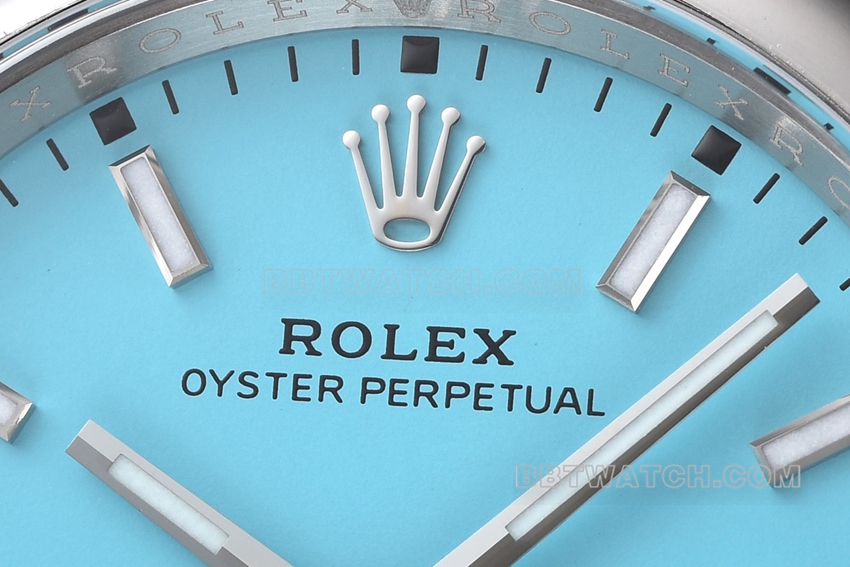 Factory C Rolex Oyster Perpetual 1:1top-tier replica36mm turquoise blue dial126000-0006front live photo
