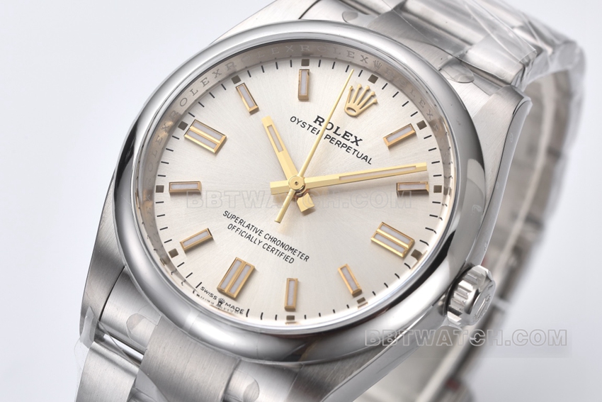 Factory C Rolex Oyster Perpetual top-tier 1:1high-quality replica36mmsilver dialm126000-0001front live photo