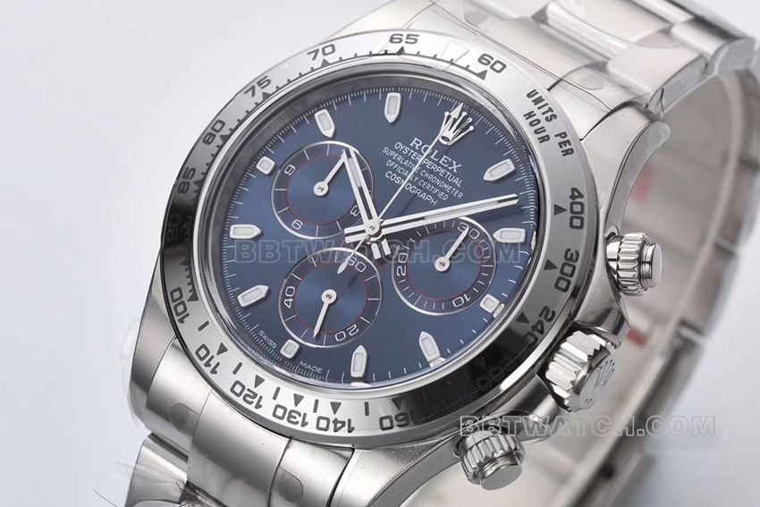 C factory RolexDaytonatop-tier replicawhite gold blue cat m116509-0071front live photo