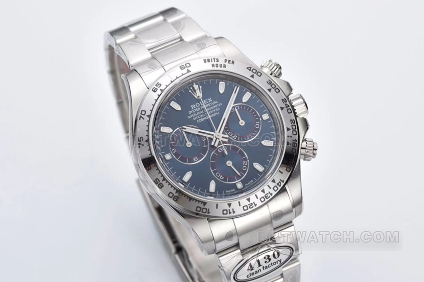 C factory RolexDaytonatop-tier replicawhite gold blue cat m116509-0071front live photo