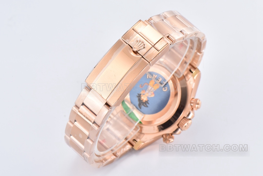 Factory C RolexDaytona1:1super black diamond face rose goldsteel braceletm116505-0015braceletlive photos