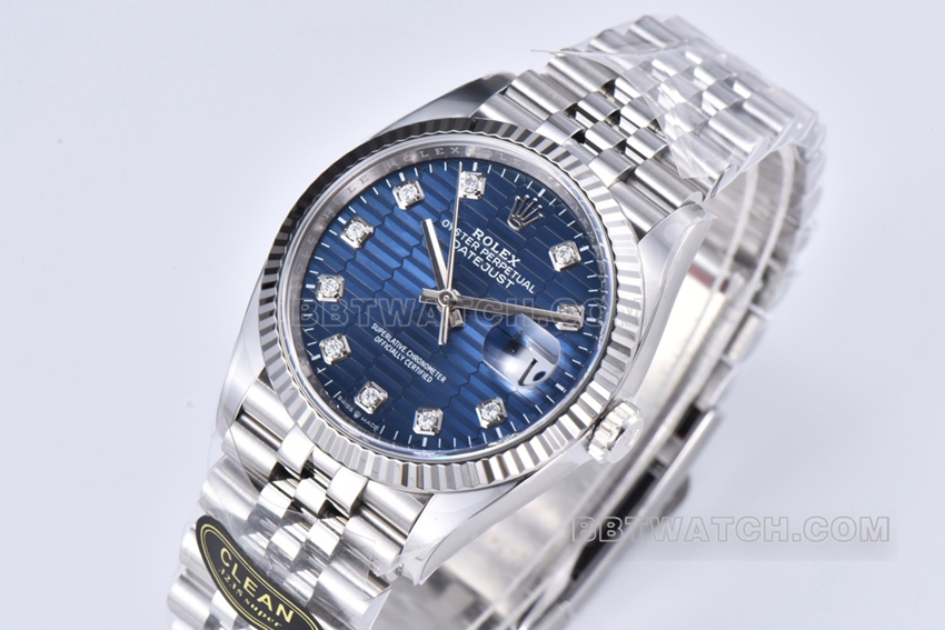 C factory Rolex log super clone36mm blue pit pattern m126234-0057front live photo
