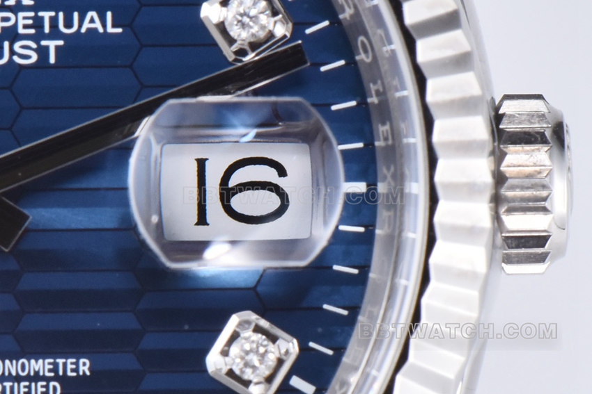 C factory Rolex log super clone36mm blue pit pattern m126234-0057front live photo