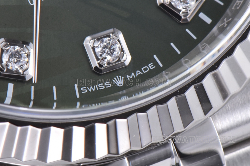 C factory Rolex log 1:1top-tier replica36mm green palm leaf pattern m126234-0055front live photo
