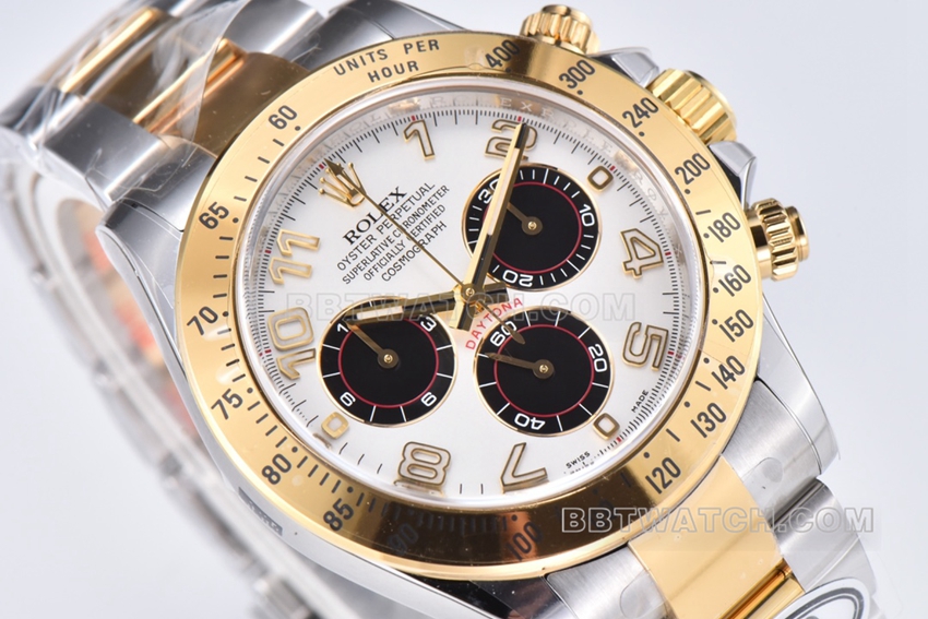 Factory C Rolex Daytonatop-tier 1:1high-quality gold panda plate 116523front live photo
