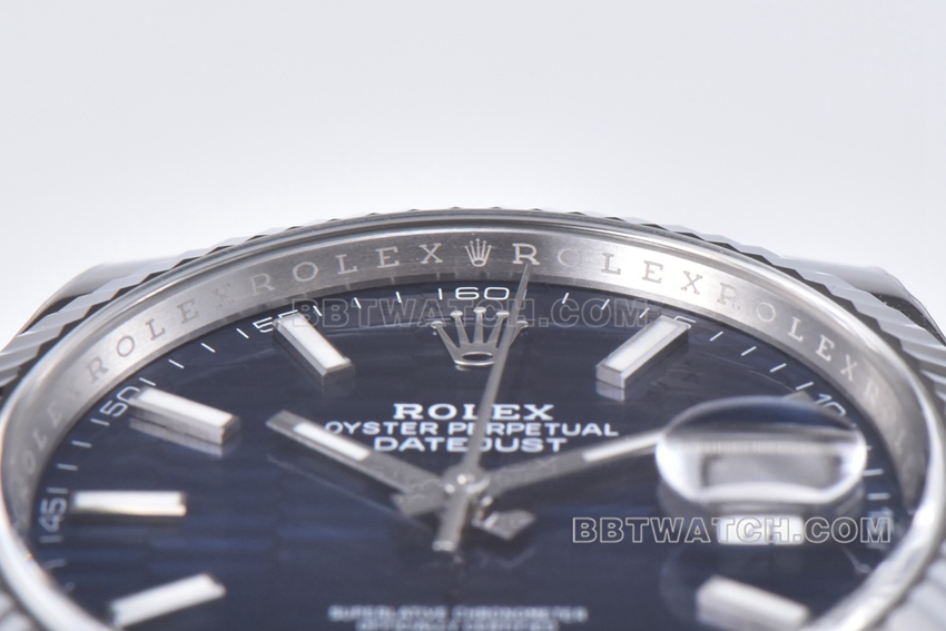 C factory Rolex log top-tier 1:1super blue pit pattern three grid chain m126334-0031front live photo
