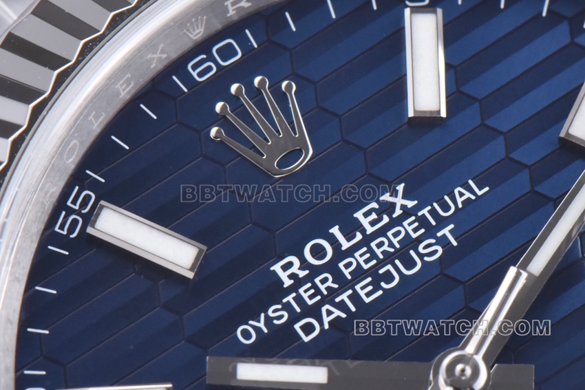 C factory Rolex log top-tier 1:1super blue pit pattern three grid chain m126334-0031front live photo