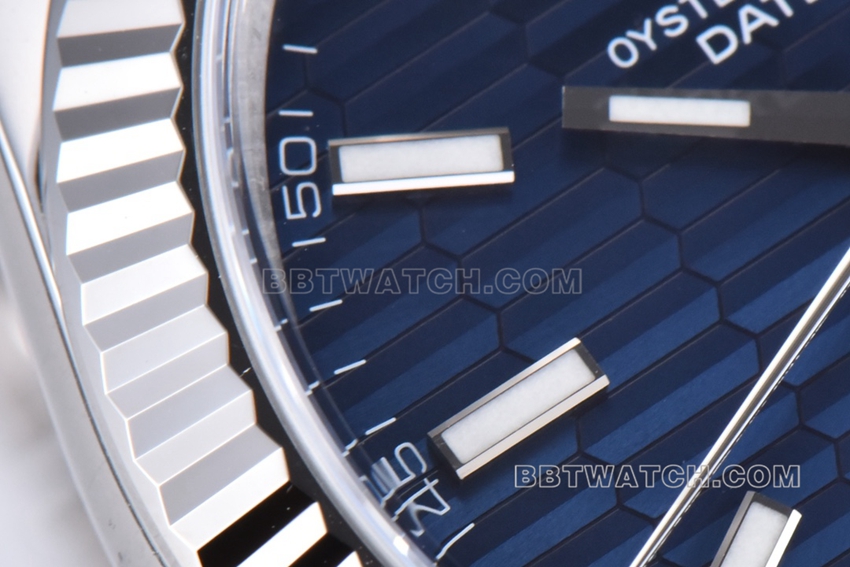 C factory Rolex log top-tier 1:1super blue pit pattern three grid chain m126334-0031front live photo