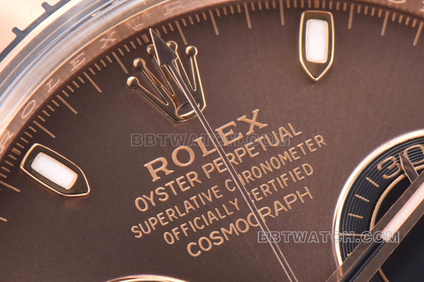 C factory Rolex Daytona top pink brown disk rose gold steel strap models m116505-0013 front real picture