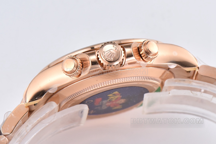 C factory Rolex Daytona top pink brown disk rose gold steel strap models m116505-0013 side real picture
