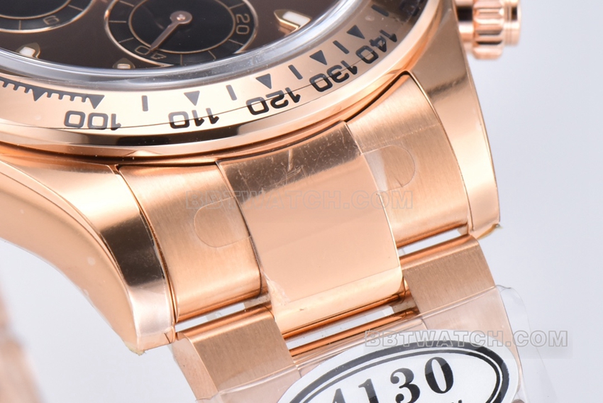 C factory Rolex Daytona top pink brown disk rose gold steel strap models m116505-0013 front real picture
