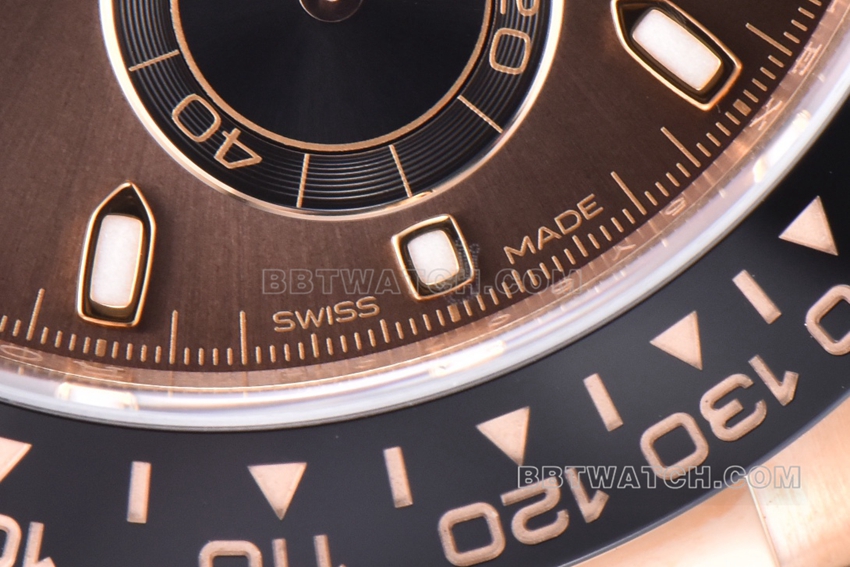 Factory C Rolex Daytona1:1super brown plate rose rubber model M116515LN-0041front live photo