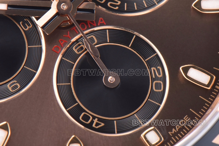 Factory C Rolex Daytona1:1super brown plate rose rubber model M116515LN-0041front live photo