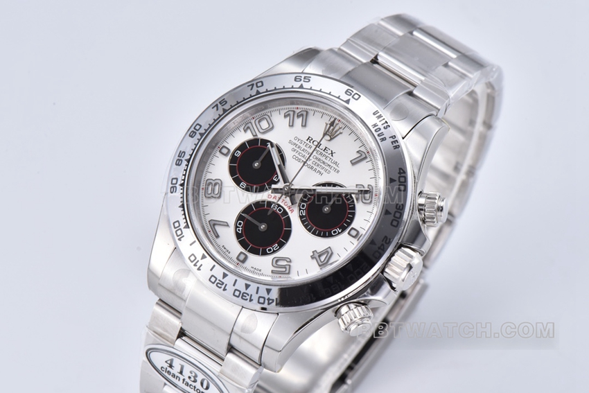C factory RolexDaytona1:1top-tier replicawhite goldwhite dialsteel bracelet model 116509front live photo