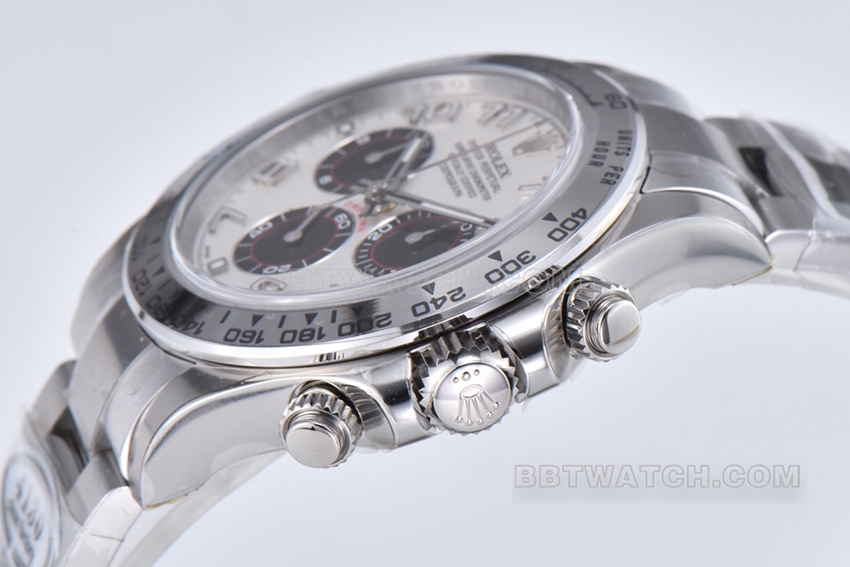 C Factory Rolex Daytona1:1top-tier replicawhite goldwhite dialsteel bracelet model 116509side live photo