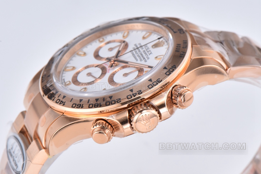 Factory C RolexDaytonatop-tier 1:1high-quality replicawhite dialrose goldsteel braceletm116505-0010side live photo