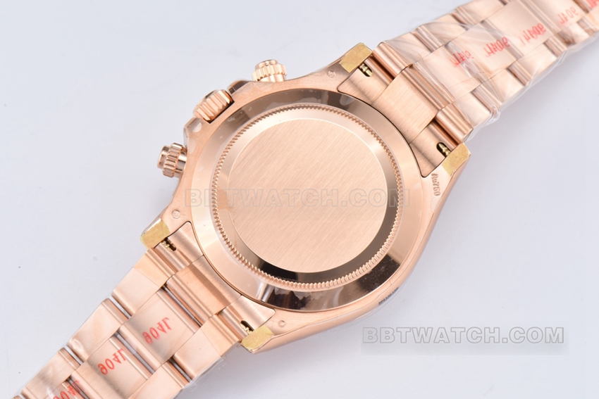 Factory C RolexDaytonatop-tier 1:1high-quality replicawhite dialrose goldsteel braceletm116505-0010caseback live photo