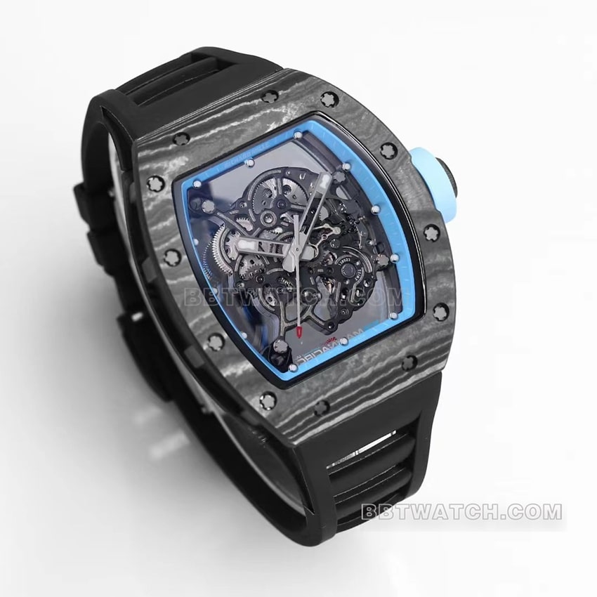 BBR factory Richard Mille men's hollow plate blue inner ring RM055 carbon fiber front live photo